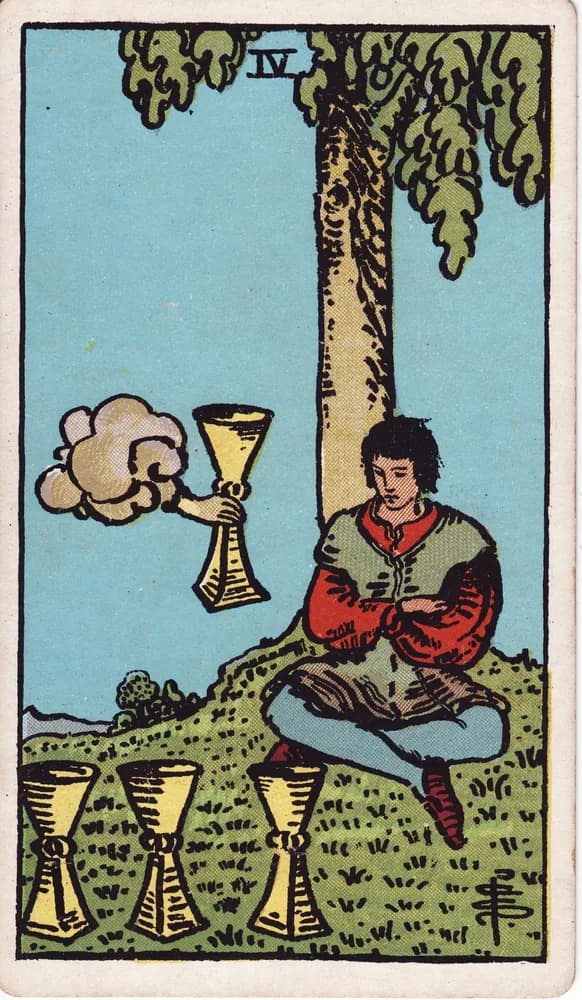 컵 4 (Four of Cups) — RWS 1909