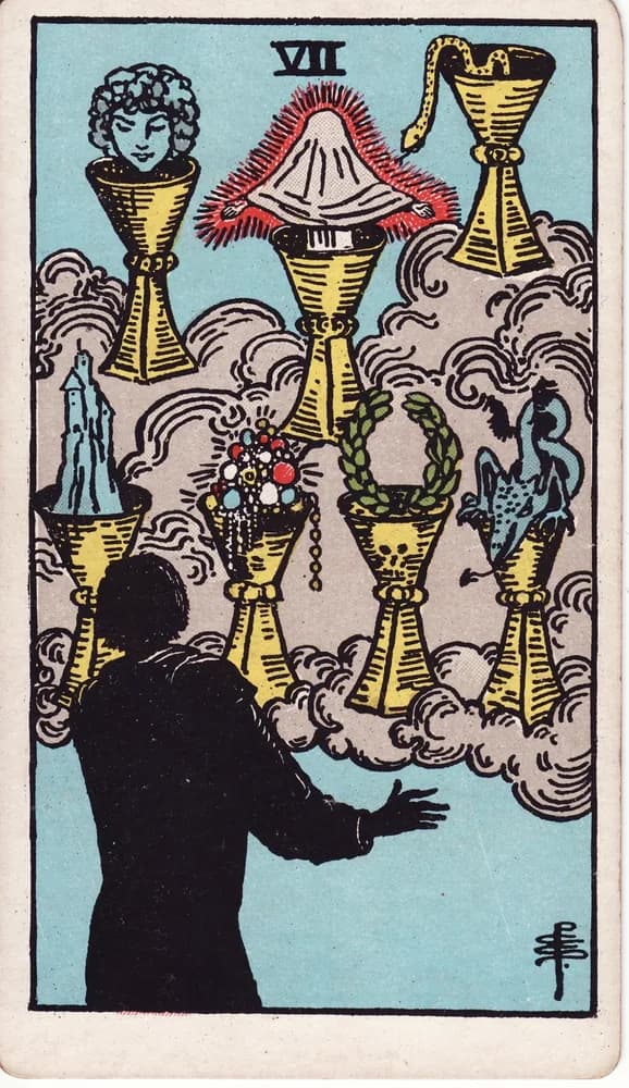 컵 7 (Seven of Cups) — RWS 1909