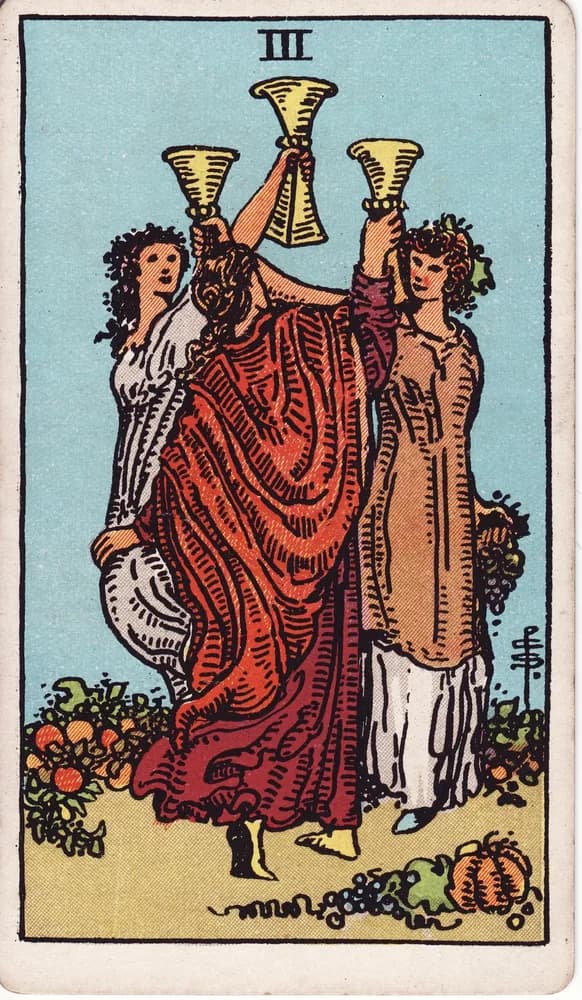 컵 3 (Three of Cups) — RWS 1909