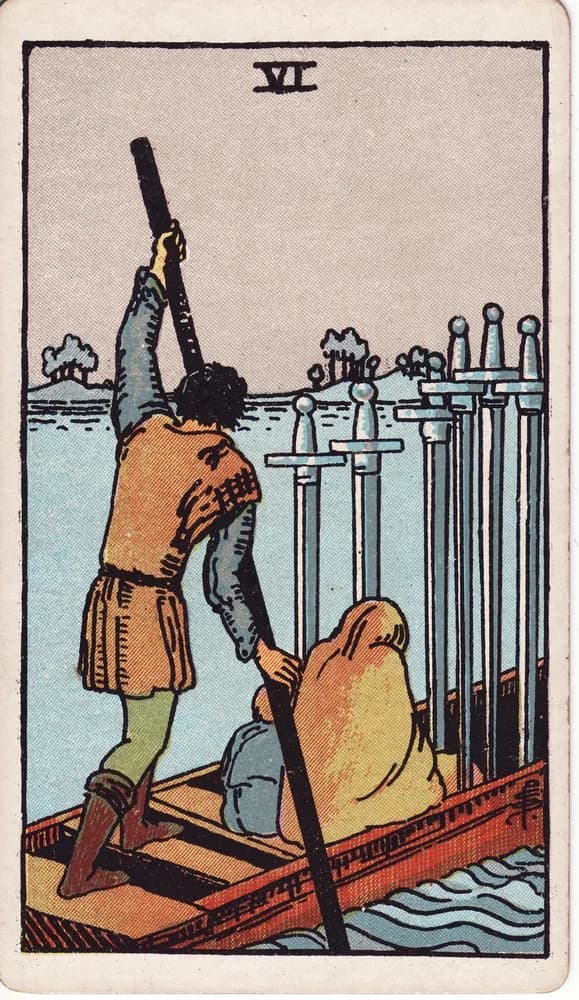 검 6 (Six of Swords) — RWS 1909