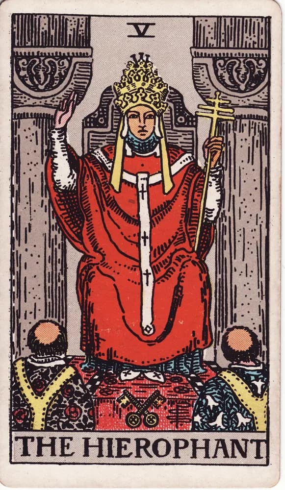 교황 (The Hierophant) — RWS 1909