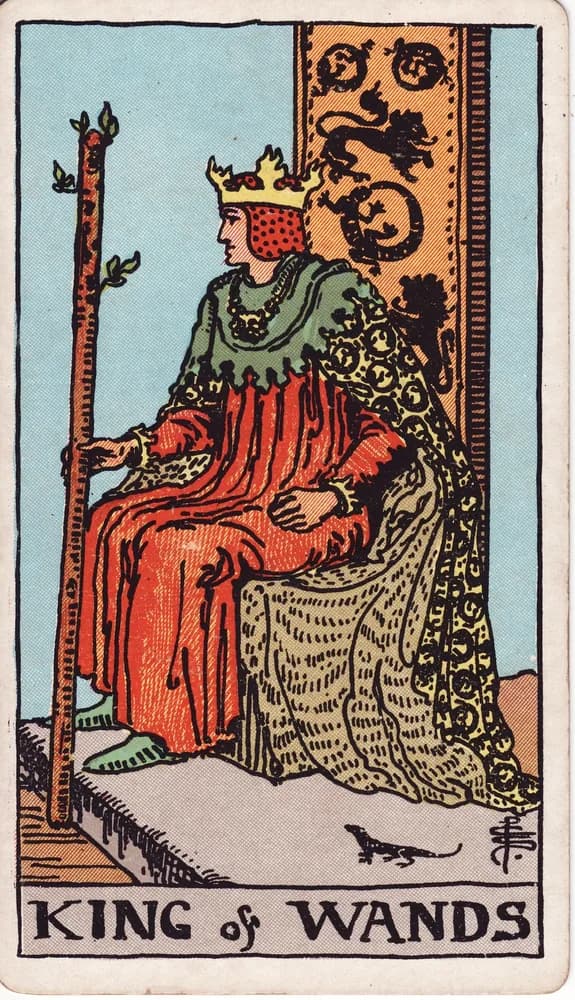 완드 왕 (King of Wands) — RWS 1909