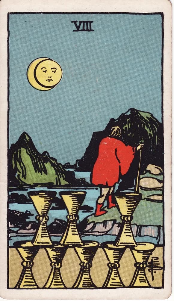 컵 8 (Eight of Cups) — RWS 1909
