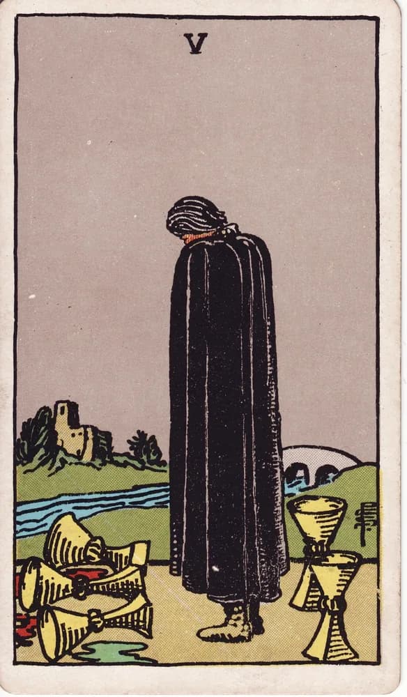 컵 5 (Five of Cups) — RWS 1909