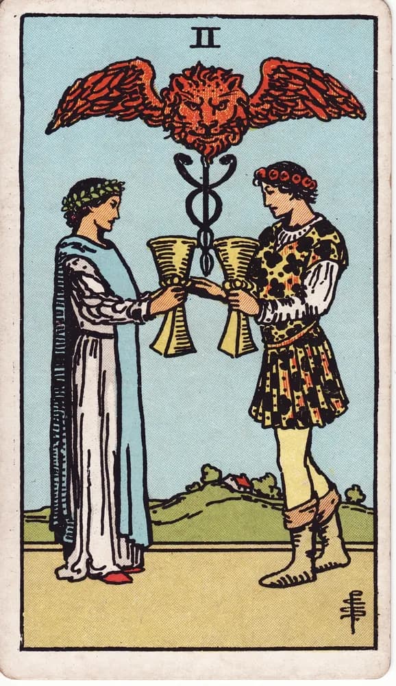 컵 2 (Two of Cups) — RWS 1909