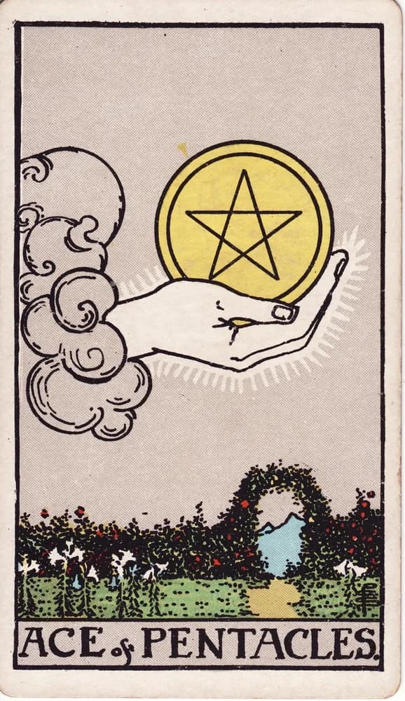 펜타클 에이스 (Ace of Pentacles) — RWS 1909