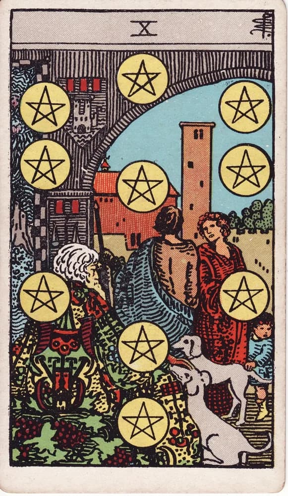 펜타클 10 (Ten of Pentacles) — RWS 1909