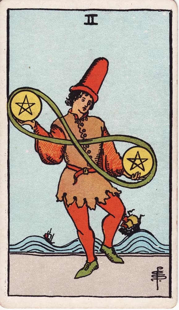 펜타클 2 (Two of Pentacles) — RWS 1909