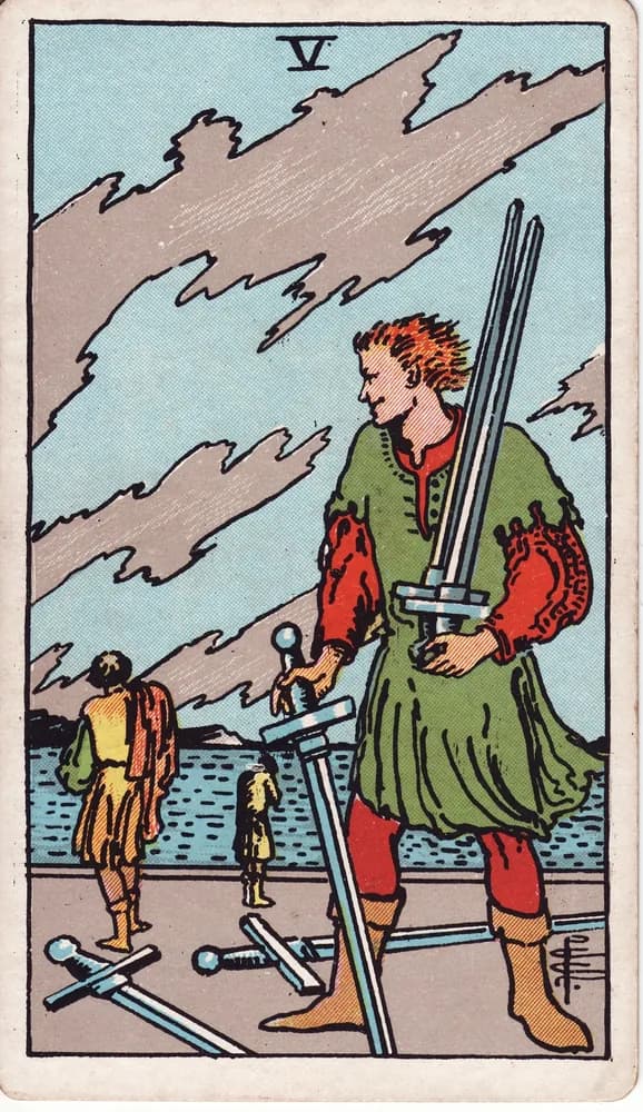 검 5 (Five of Swords) — RWS 1909