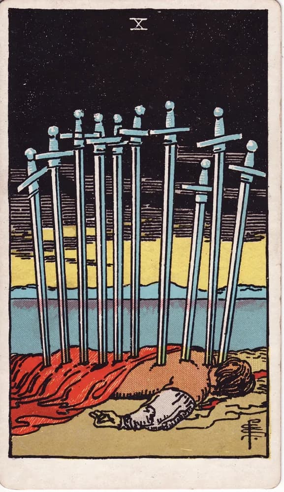 검 10 (Ten of Swords) — RWS 1909